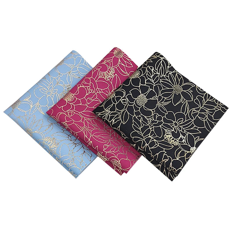 0.55mm Flower Print Faux Leather Fashion Rose Red Artificial Leather Gold Line Cloth Back Material